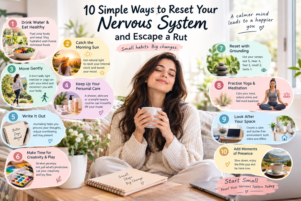 Woman enjoying a calming moment while exploring 10 ways to reset your nervous system
